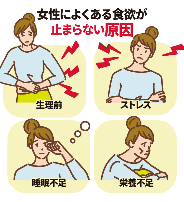 女性によくある食欲が止まらない原因