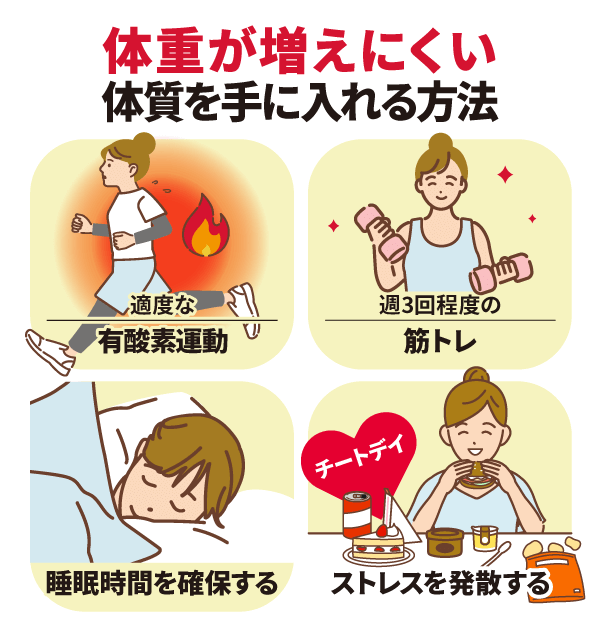 体重が増えにくい体質を手に入れる方法