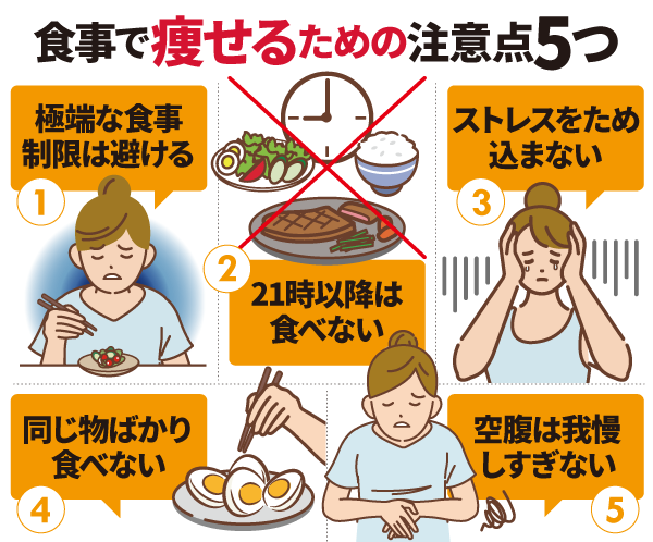 食事で痩せるための注意点5つ