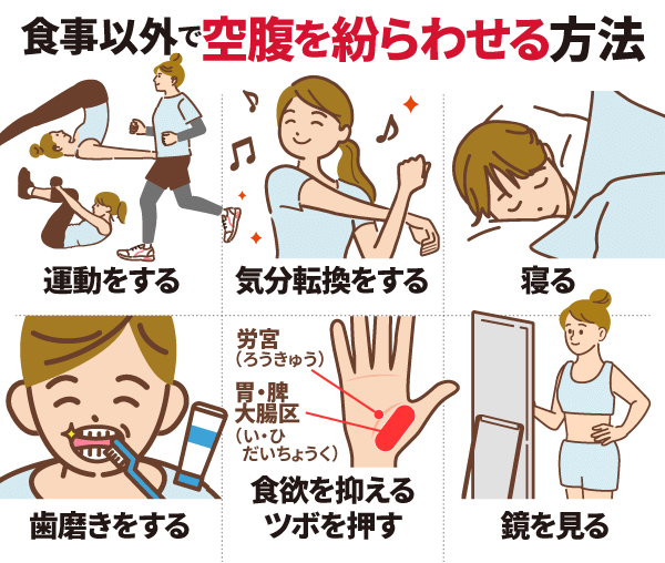 食事以外で空腹を紛らわせる方法6選