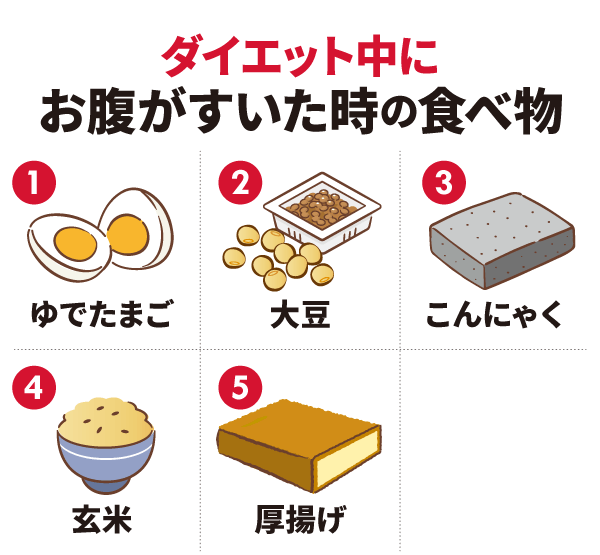 【ダイエット中】にお腹がすいた時の食べ物